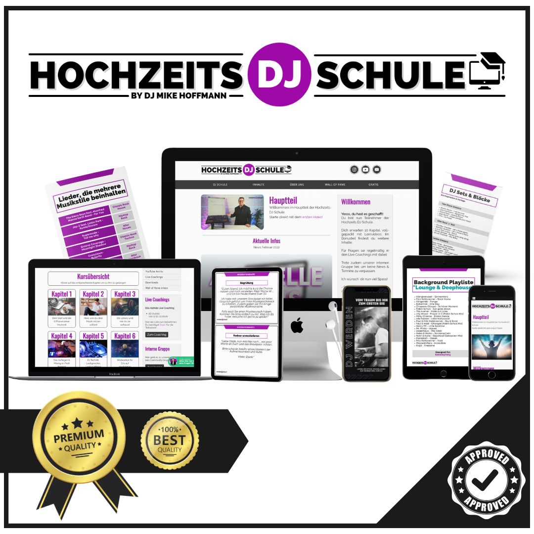 Die Online-DJ-Schule auf Laptop, Tablet und Handy